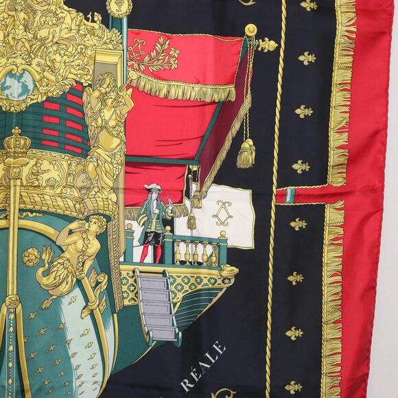 HERMES Carre 90 Scarf ""VUE DU CAROSSE DE LA GALERE LA REALE "" Silk Auth hk3012 - Picture 7 of 13